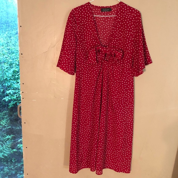 Wrap Polka Dot Dress - Picture 3 of 5